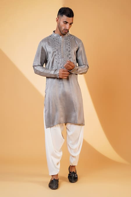 Menero Mirror Emboidered Kurta & Pathani Pant Set 