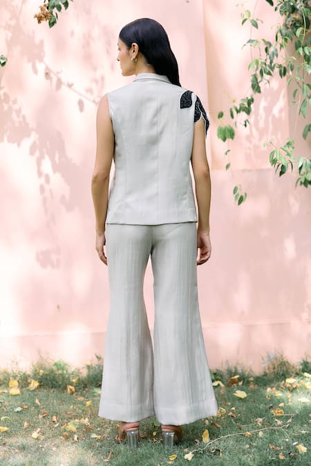 Studio Radical Shimmer Bead Work Jacket Pant Set 