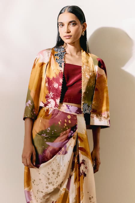 Studio Radical Splatter Print Jacket Skirt Set 