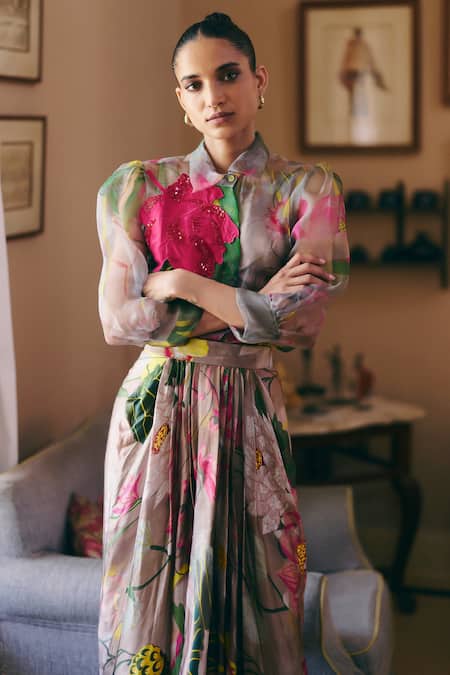 Studio Radical Floral Print Shirt & Skirt Set 