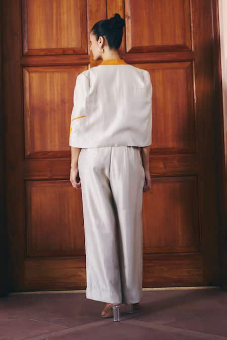 Studio Radical Floral Applique Jacket Pant Set 