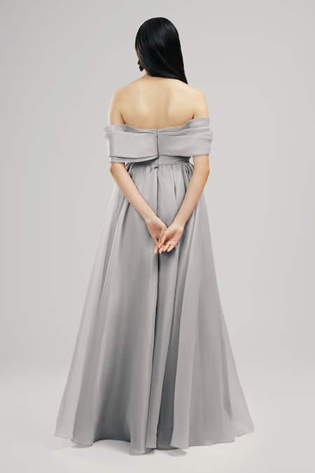 Brinda Sneha Celeste Draped Bodice Gown 