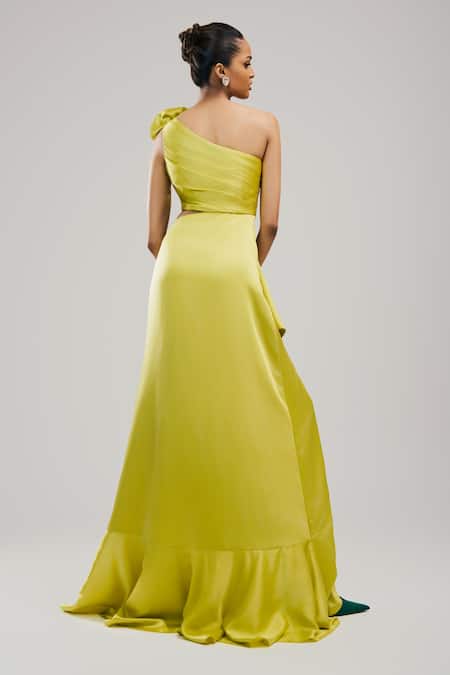 Brinda Sneha Elixir Rosette Applique Gown 