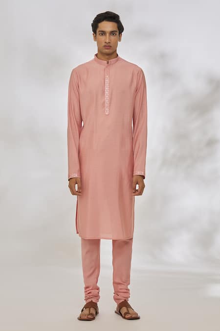 Manish Nagdeo Pink Modal Sequins, Embroidery Geometric Bundi And Kurta Set at Aza Fashions Manish Nagdeo_Pink Modal Sequins, Embroidery Geometric Bundi And Kurta Set _at_Aza_Fashions