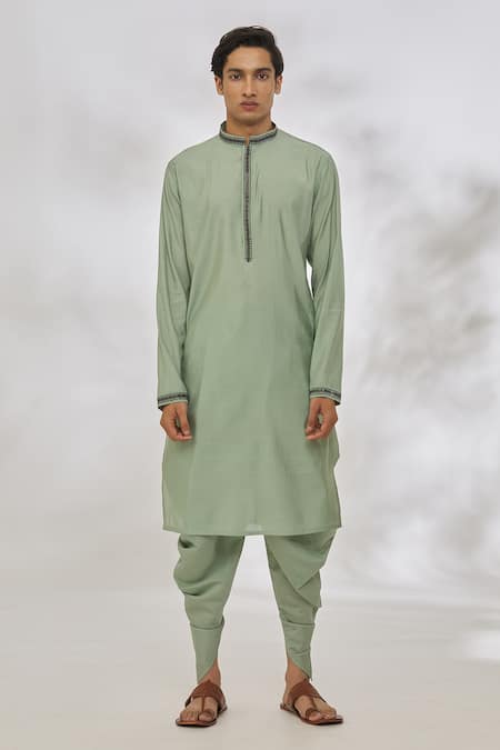 Manish Nagdeo Green Modal Embroidery Diamond Pattern Bundi And Kurta Set Online at Aza Fashions Manish Nagdeo_Green Modal Embroidery Diamond Pattern Bundi And Kurta Set _Online_at_Aza_Fashions