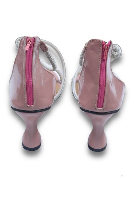 Sana K luxurious Footwear Pink Rhinestones Ananya Strap Embellished Textured Heels at Aza Fashions Sana K luxurious Footwear_Pink Rhinestones Ananya Strap Embellished Textured Heels _at_Aza_Fashions