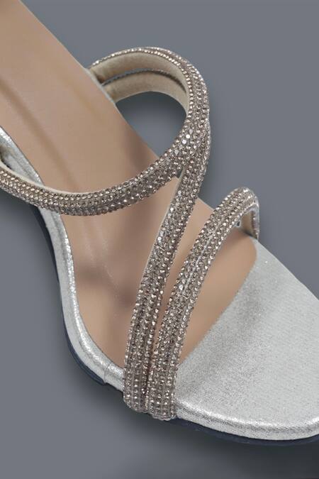 Sana K luxurious Footwear Gold Rhinestones Embellished Heels at Aza Fashions Sana K luxurious Footwear_Gold Rhinestones Embellished Heels _at_Aza_Fashions