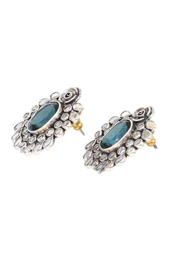 Sangeeta Boochra Blue Stones Hydro Studded Earrings Online at Aza Fashions Sangeeta Boochra_Blue Stones Hydro Studded Earrings _Online_at_Aza_Fashions