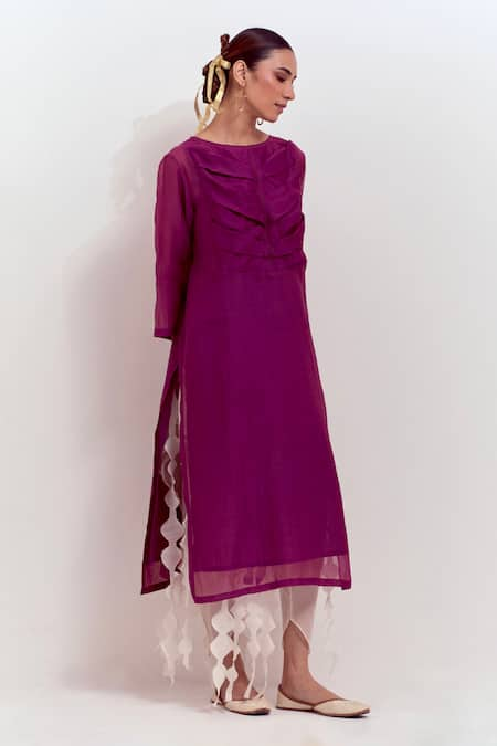 SHIKHA MALIK Pleated Yoke Kurta 