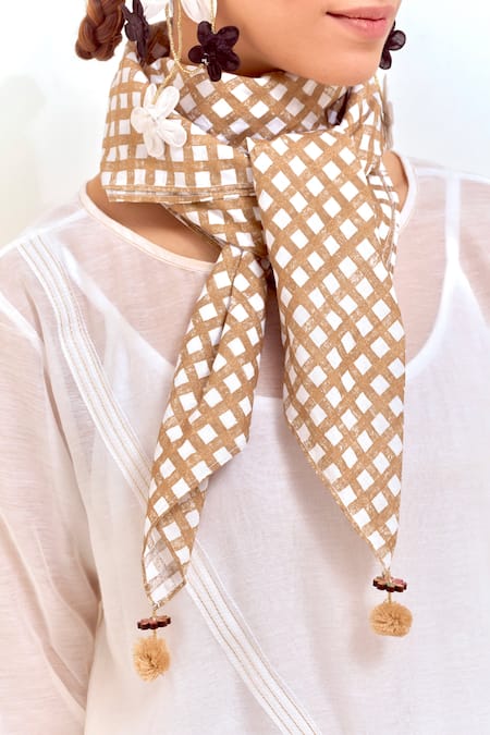 Shikha Malik White Silk, Chanderi Zari Round Neck Front Gather Kurta at Aza Fashions Shikha Malik_White Silk, Chanderi Zari Round Neck Front Gather Kurta _at_Aza_Fashions