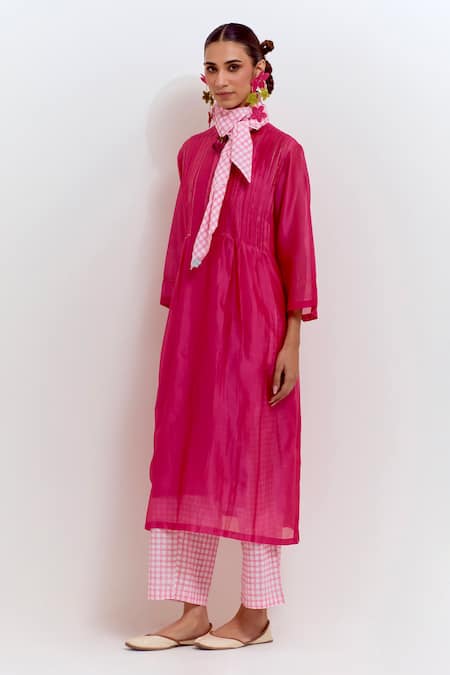 SHIKHA MALIK Plain Pintuck Kurta 