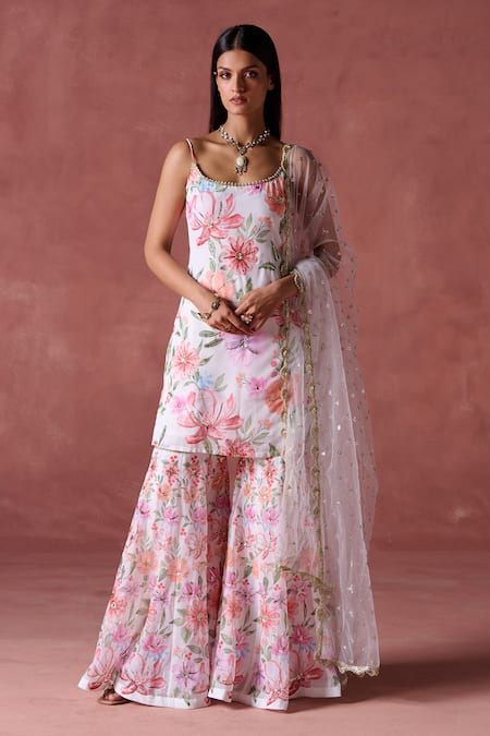 LASHKARAA Gulbahar Print Kurti Sharara Set 