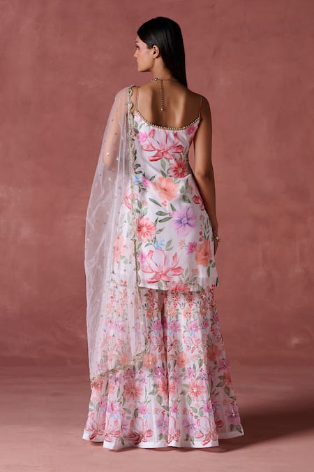 Lashkaraa Gulbahar Print Kurti Sharara Set 