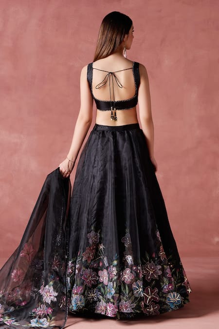 Lashkaraa Petunia Garden Print & Embellished Lehenga Set 