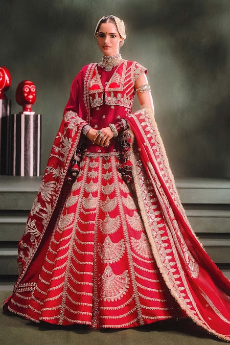 Masaba Anar Dana Embroidered Bridal Lehenga Set 