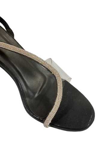 Sana K luxurious Footwear_Black Diamonds Strap Embellished Heels _at_Aza_Fashions