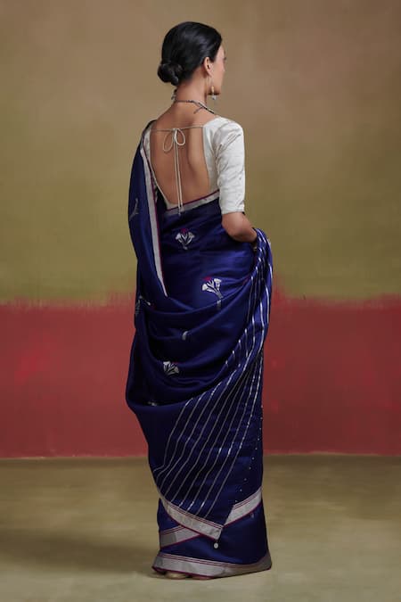 Dressfolk Floral Motif Pattern Saree With Unstitched Blouse Piece 