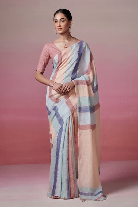 Dressfolk Handwoven Saree With Unstitched Blouse Piece 