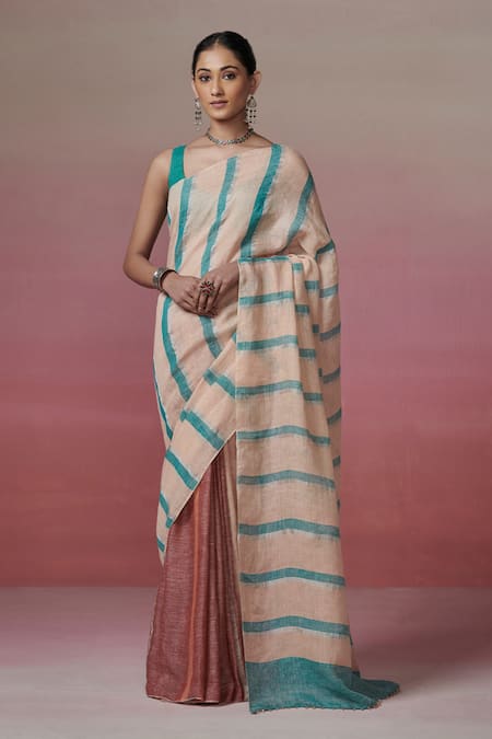 Dressfolk Handwoven Saree With Unstitched Blouse Piece 