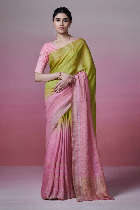 Dressfolk Splendor Handwoven Saree With Unstitched Blouse Piece 