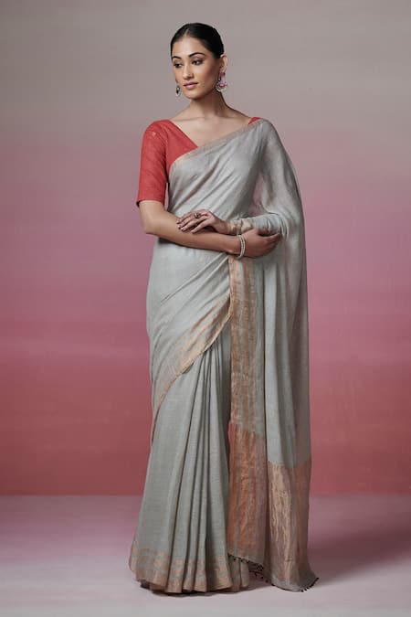 Dressfolk Grace Handwoven Saree With Unstitched Blouse Piece 