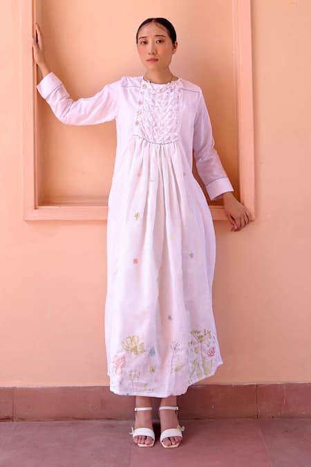 OurDve Zeno Smocked Placket Dress For Kids (For Kids)