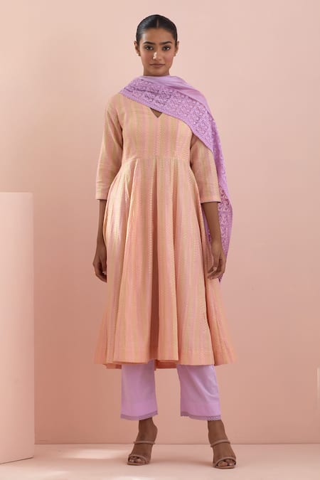 Vinusto Panelled Anarkali Pant Set 