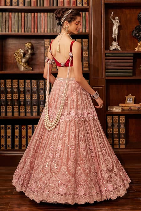 Cherie D Paramour Pearl Embroidered Lehenga With Blouse 