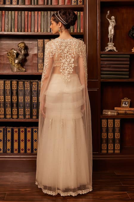 Cherie D Secret Bella Embroidered Cape & Lehenga Set 