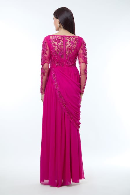 Vivek Patel Embellished Pre-Draped Saree Gown 