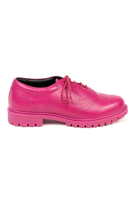 Jeetinder Sandhu Leather Brogue Cutwork Pattern Shoes 