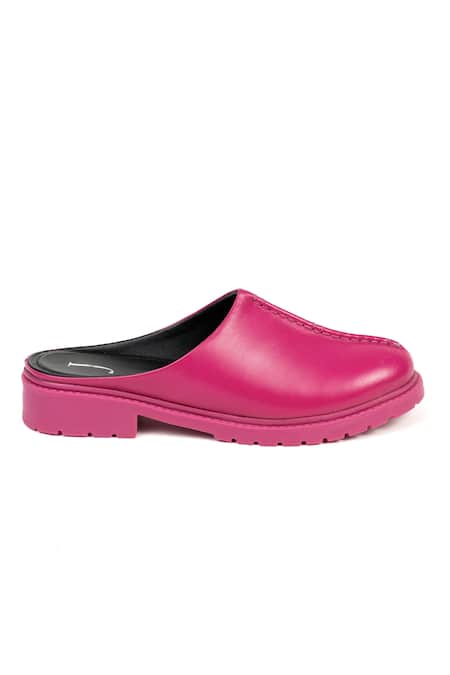 Jeetinder Sandhu Leather Seam Stitch Detail Mules 
