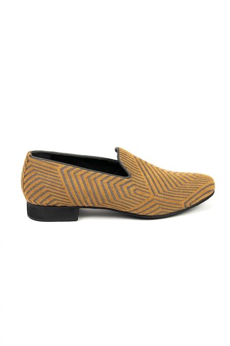 Jeetinder Sandhu Jacquard Geometric Pattern Loafers 