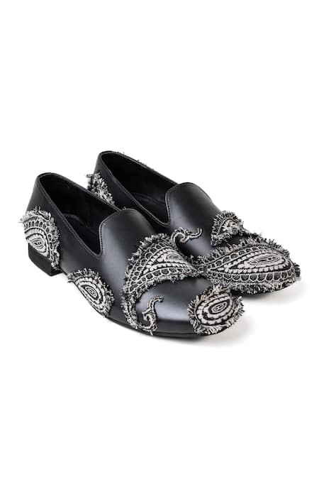 Jeetinder Sandhu Paisley Motif Hand Stitched Loafers 