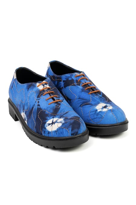 Jeetinder Sandhu Tie-Dye Print Lace Tie-Up Shoes 