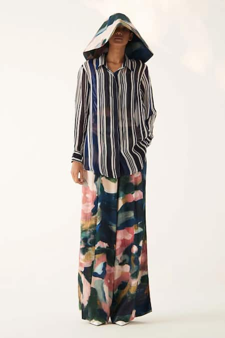 OFRIDA Moonbloom Abstract Hand Painted Flared Pant 