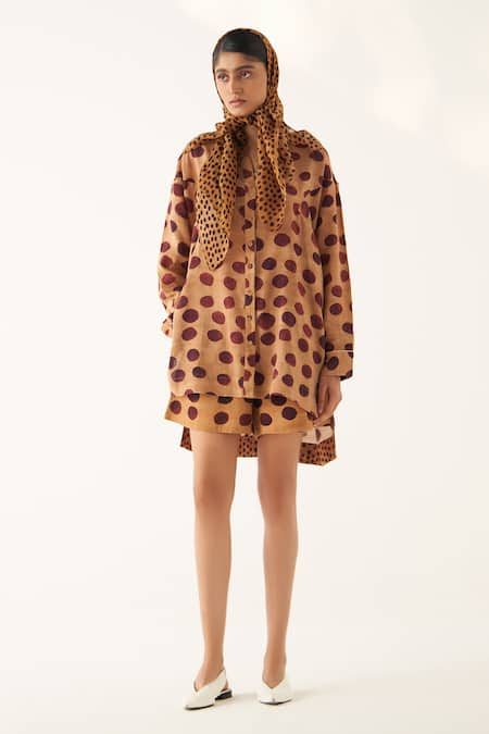 OFRIDA Sundae Polka Dot Print Shirt With Shorts 