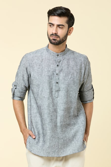 Arihant Rai Sinha Linen Short Kurta 