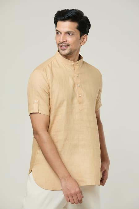 Arihant Rai Sinha Shirt Style Solid Kurta 