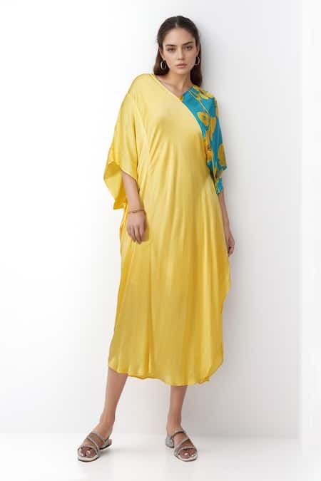 SIARRA Placed Floral Print Sleeve Kaftan Dress 