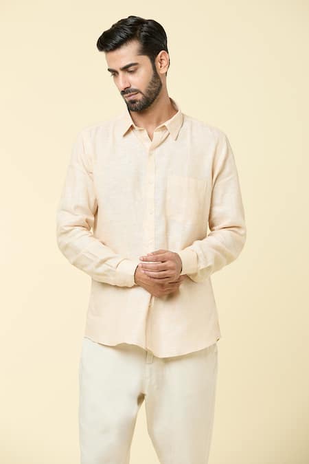 Arihant Rai Sinha Linen Plain Shirt 