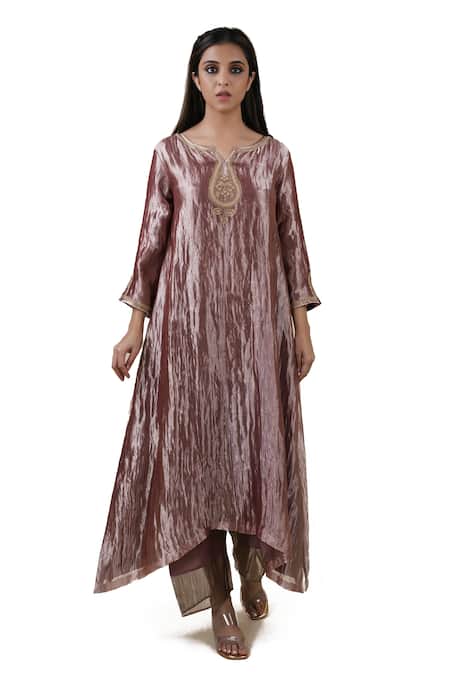 Bhavik Shah Embroidered A-Line Kurta Set 