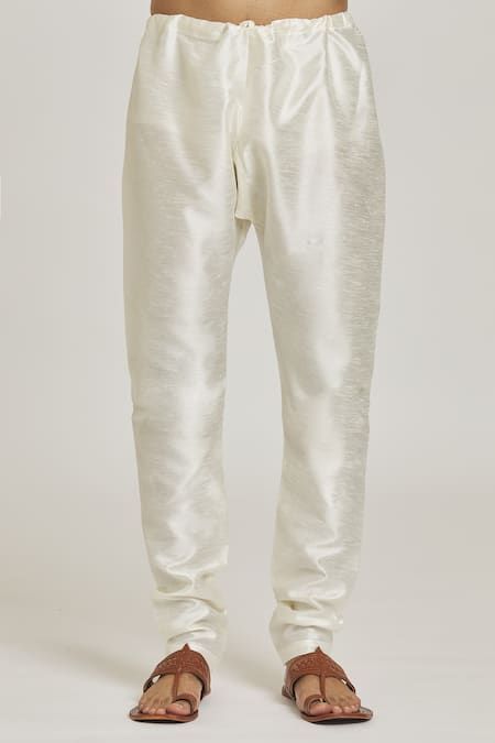 Arihant Rai Sinha_Yellow Jacquard, Silk Embroidery Floral Bundi And Kurta Set _at_Aza_Fashions