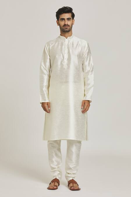 Arihant Rai Sinha_Green Jacquard, Silk Embroidery Floral Bundi Kurta Set_Online_at_Aza_Fashions