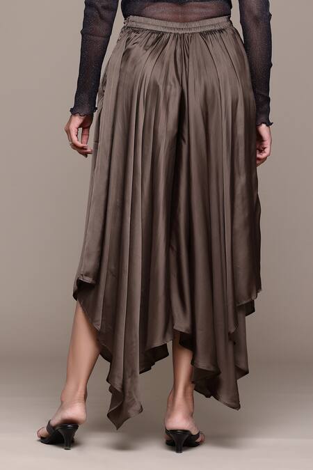 Ritu Kumar Green Viscose Solid Asymmetric Draped Pant Online at Aza Fashions Ritu Kumar_Green Viscose Solid Asymmetric Draped Pant_Online_at_Aza_Fashions