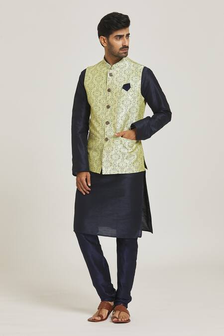 Arihant Rai Sinha_Cream Silk Embroidery Floral Pattern Bundi_Online_at_Aza_Fashions