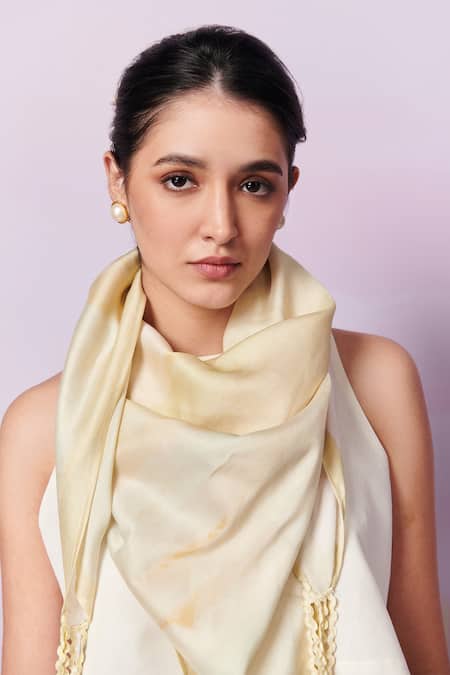 Buy_Moh India_Ivory After Glow Scarf _Online_at_Aza_Fashions