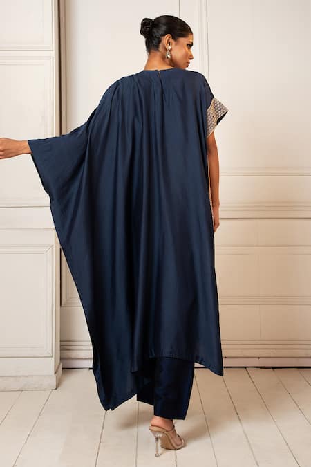 Oshi By Shikha Zardosi Embroidered Asymmetric Kaftan With Pant 