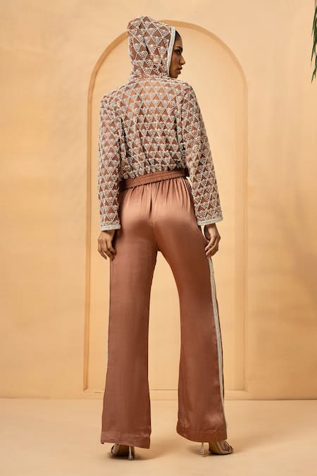 Quench A Thirst Metallic Embellished Hoodie Set 