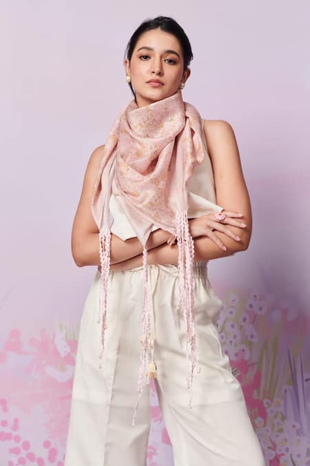 Moh India Ditsy Print Lace Hanging Scarf 